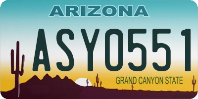 AZ license plate ASY0551