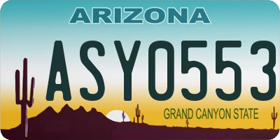 AZ license plate ASY0553