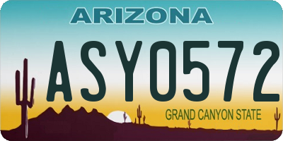 AZ license plate ASY0572