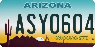 AZ license plate ASY0604