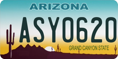 AZ license plate ASY0620