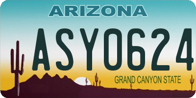 AZ license plate ASY0624