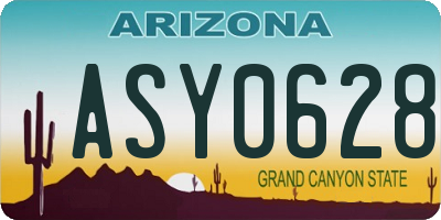 AZ license plate ASY0628