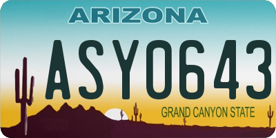 AZ license plate ASY0643