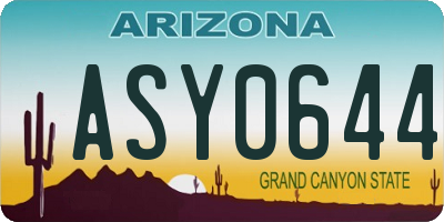 AZ license plate ASY0644