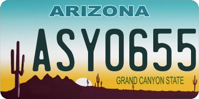 AZ license plate ASY0655