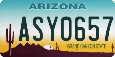 AZ license plate ASY0657
