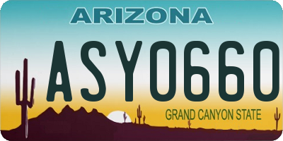 AZ license plate ASY0660