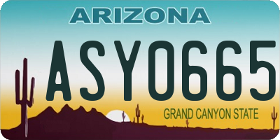 AZ license plate ASY0665