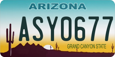 AZ license plate ASY0677
