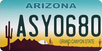 AZ license plate ASY0680