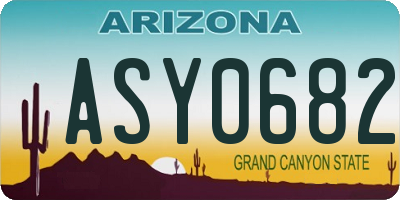 AZ license plate ASY0682