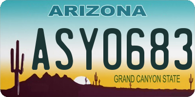 AZ license plate ASY0683