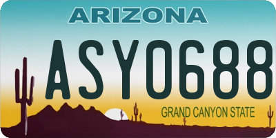 AZ license plate ASY0688