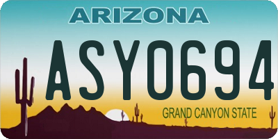 AZ license plate ASY0694