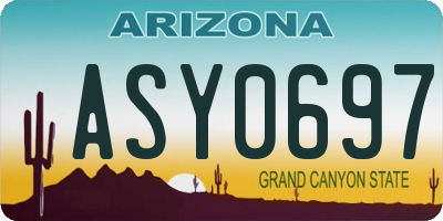AZ license plate ASY0697