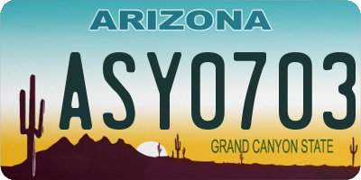 AZ license plate ASY0703