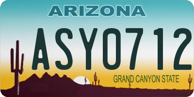 AZ license plate ASY0712