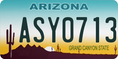 AZ license plate ASY0713