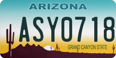 AZ license plate ASY0718