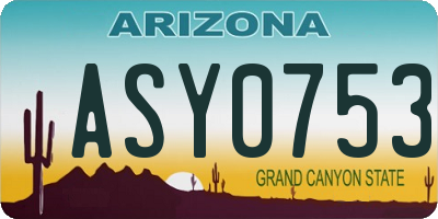 AZ license plate ASY0753