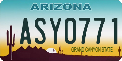 AZ license plate ASY0771