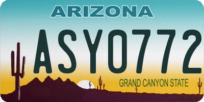 AZ license plate ASY0772