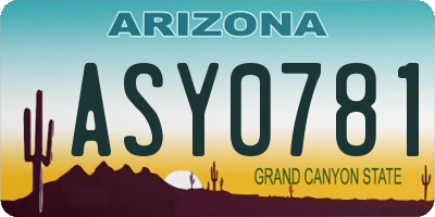 AZ license plate ASY0781