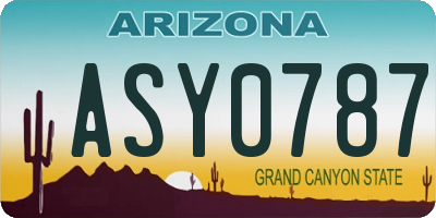 AZ license plate ASY0787