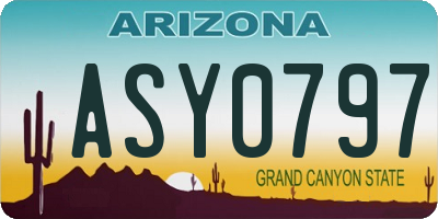 AZ license plate ASY0797