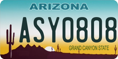 AZ license plate ASY0808