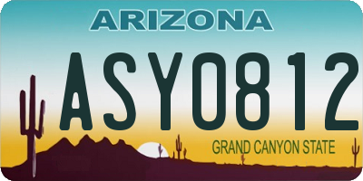 AZ license plate ASY0812