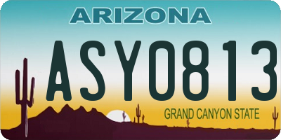 AZ license plate ASY0813