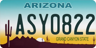 AZ license plate ASY0822