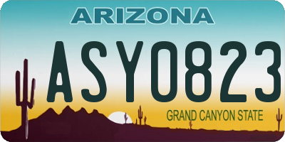 AZ license plate ASY0823