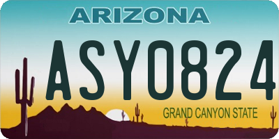 AZ license plate ASY0824