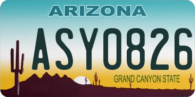 AZ license plate ASY0826