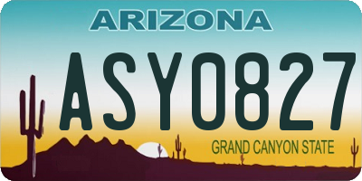 AZ license plate ASY0827