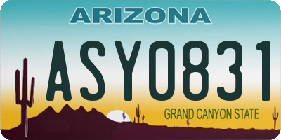 AZ license plate ASY0831