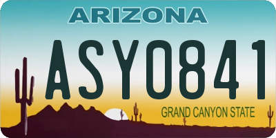 AZ license plate ASY0841