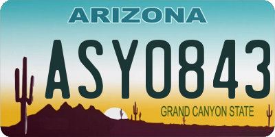 AZ license plate ASY0843