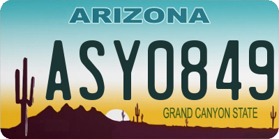 AZ license plate ASY0849