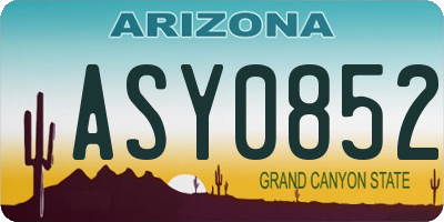 AZ license plate ASY0852