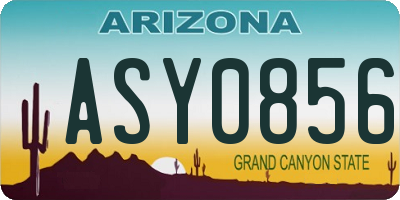 AZ license plate ASY0856