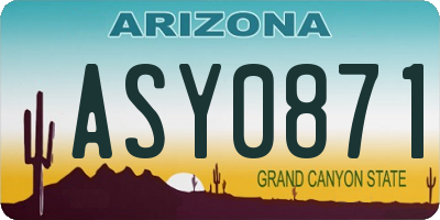 AZ license plate ASY0871