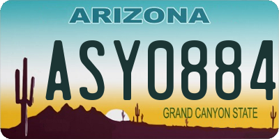 AZ license plate ASY0884