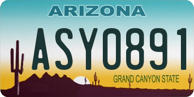 AZ license plate ASY0891