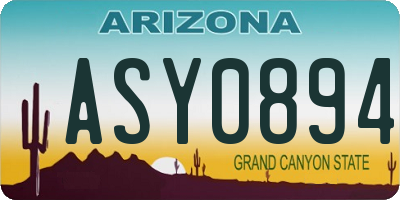 AZ license plate ASY0894