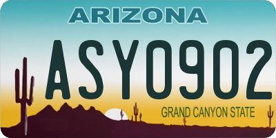 AZ license plate ASY0902