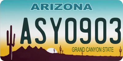 AZ license plate ASY0903